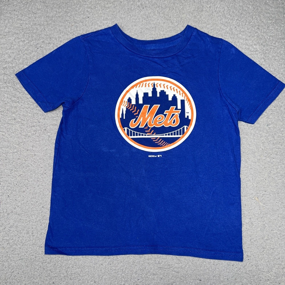 Gen2 New York Mets T Shirt Youth Size M 5/6 Blue MLB Genuine Merchandise Tee